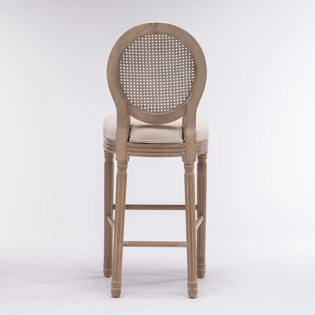 Set Of 2 French Country Solid Wood Upholstered Barstools - Omega Lifestyles