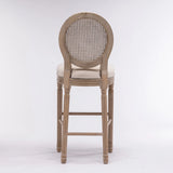 Set Of 2 French Country Solid Wood Upholstered Barstools - Omega Lifestyles