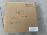 Set of 2 Rustic Brown Round Nesting Coffee Tables - Sleep Galleria