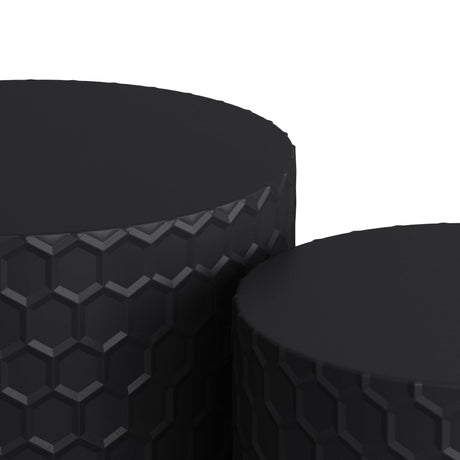 2-Piece Honeycomb Nesting Round MDF Coffee Table Set - Sleep Galleria