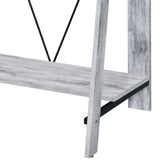 Antique White And Black Synthetic Wood Writing Desk - Omega Lifestyles