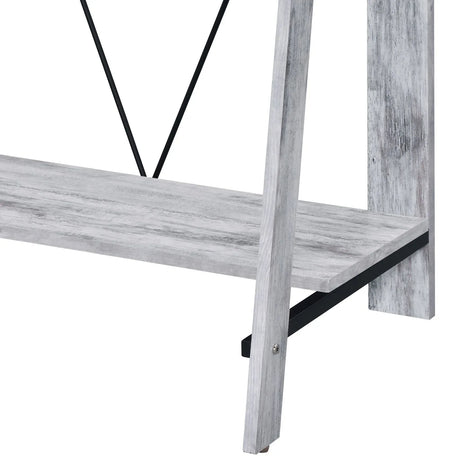 Antique White And Black Synthetic Wood Writing Desk - Omega Lifestyles