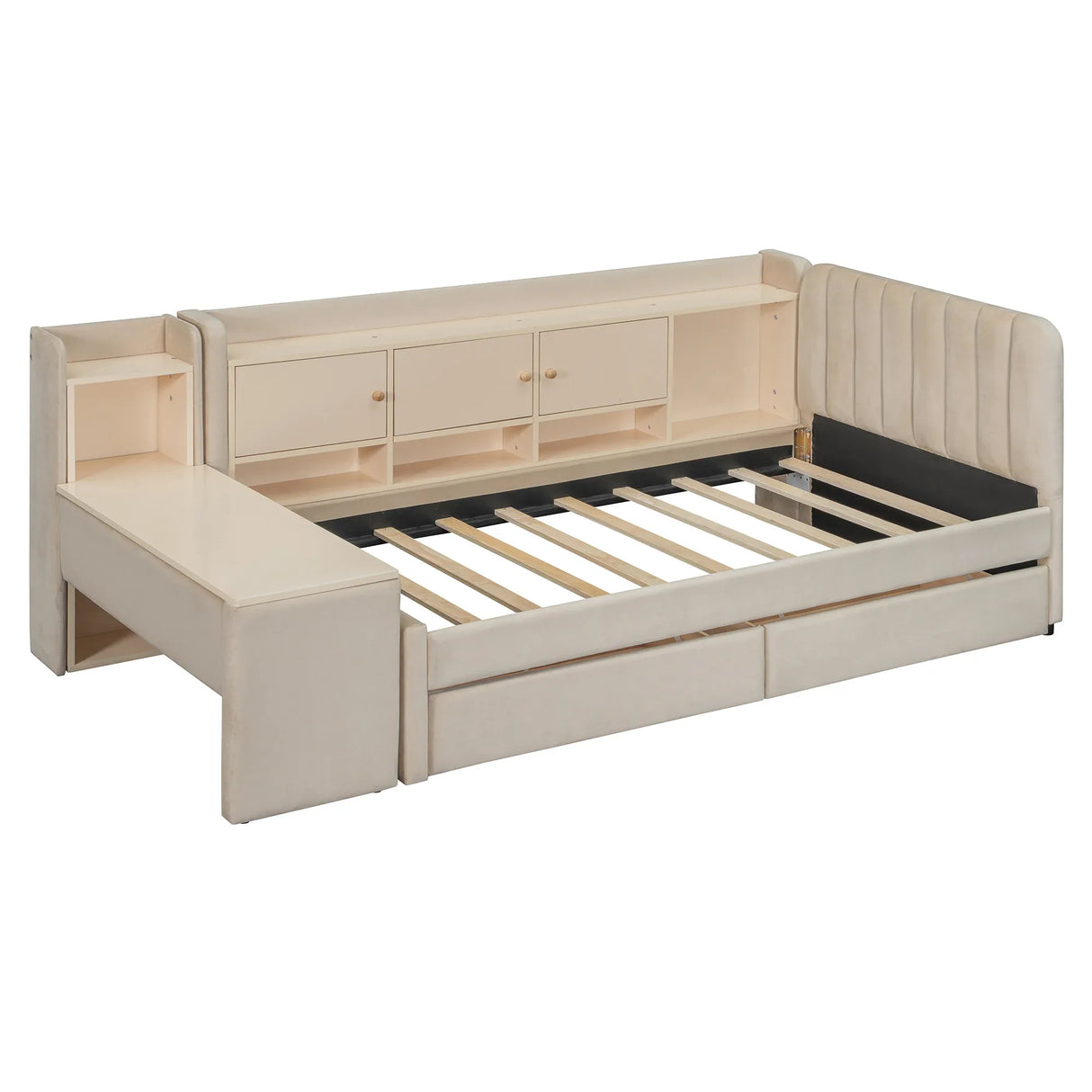 Twin Velvet Upholstered Daybed With Storage Drawers - Omega Lifestyles