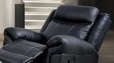Transitional Black Faux Leather Glider Recliner Chair - Omega Lifestyles