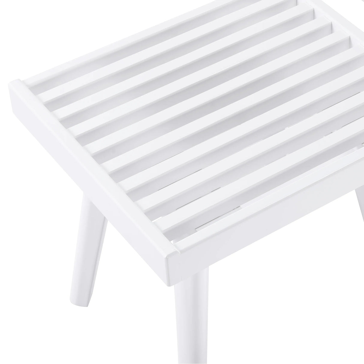 Solid Wood Slatted Farmhouse Style White Wood Bench - Omega Lifestyles