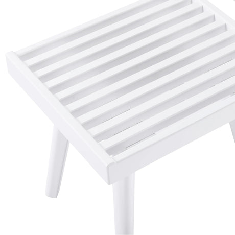 Solid Wood Slatted Farmhouse Style White Wood Bench - Omega Lifestyles