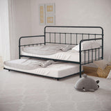 Twin Contemporary Black Metal Daybed With Trundle - Omega Lifestyles