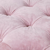 Pink Velvet Dice-Shaped Storage Ottoman With Foam Seat - Omega Lifestyles