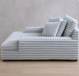 Corduroy Jumbo Chaise Lounge Chair With Cup Holders - Omega Lifestyles