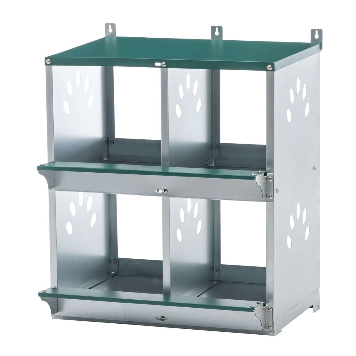 Galvanized Steel 4-Compartment Wall Mount Nesting Box