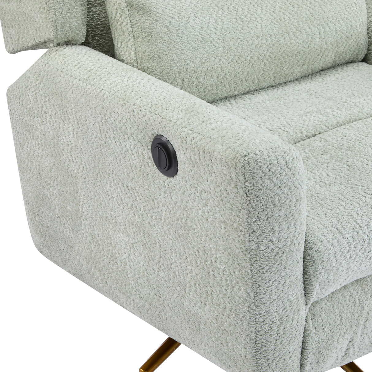 Power Boucle Upholstered 360-Degree Swivel Recliner Chair - Omega Lifestyles