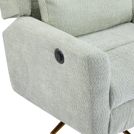 Power Boucle Upholstered 360-Degree Swivel Recliner Chair - Omega Lifestyles