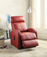 Red PU Power Lift Recliner With Pocket Coil Seat