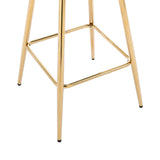 Set Of 2 Gray Velvet Fabric Bar Stools With Foam Cushion - Omega Lifestyles