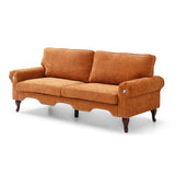 Modern Linen 3-Seat Chesterfield Sofa With Crystal Buttons - Omega Lifestyles
