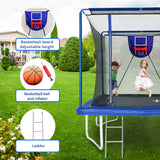 Rectangular Steel Frame Trampoline With Basketball Board - Omega Lifestyles