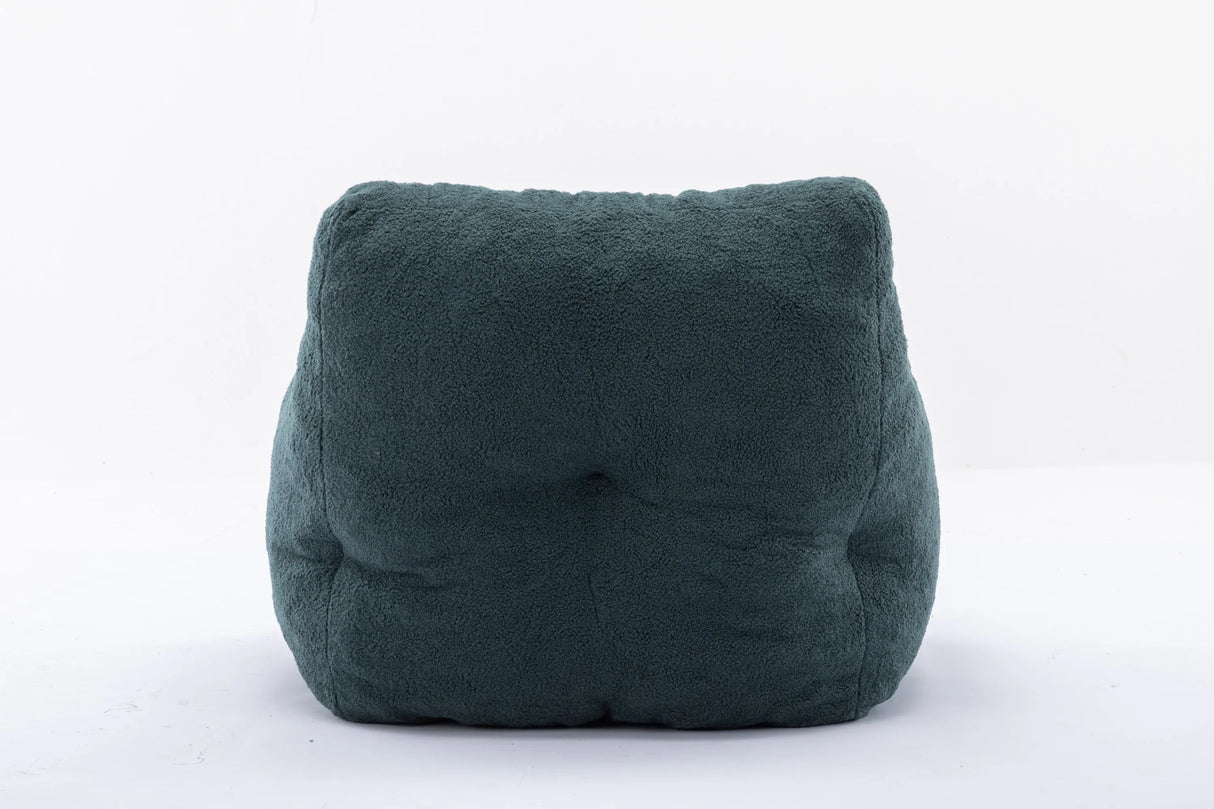 Soft Teddy Fabric Tufted Foam Bean Bag Chair Green - Omega Lifestyles