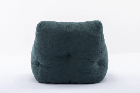 Soft Teddy Fabric Tufted Foam Bean Bag Chair Green - Omega Lifestyles
