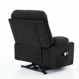 Medium-Firm Corduroy Remote-Controlled Heating Massage Recliner - Omega Lifestyles