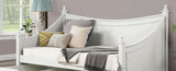 Transitional Solid Wood White Twin Daybed Frame Mattress Ready - Omega Lifestyles