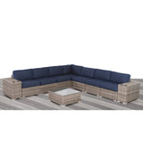 10-Piece Outdoor Wicker Conversation Set With Sunbrella Cushions - Omega Lifestyles
