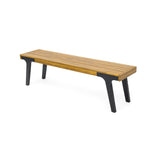 Modern Acacia Wood Dining Bench Set of 2 - Omega Lifestyles