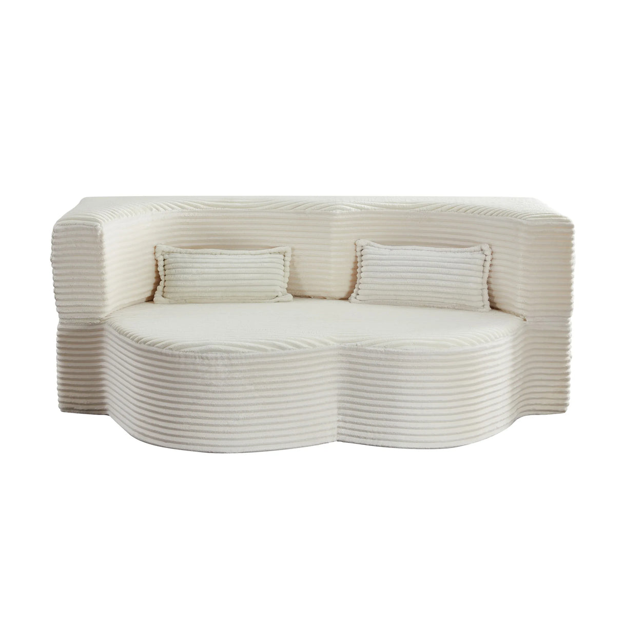 Full Size Plush Corduroy Foam-Filled Folding Sofa Bed With Pillows - Omega Lifestyles