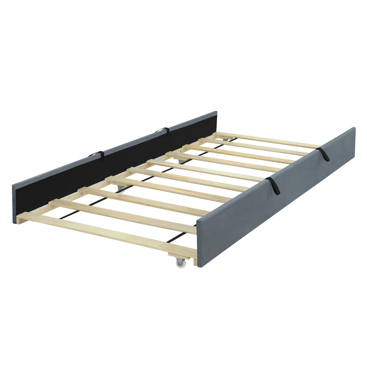 Twin Velvet Upholstered Platform Bed With Trundle - Omega Lifestyles