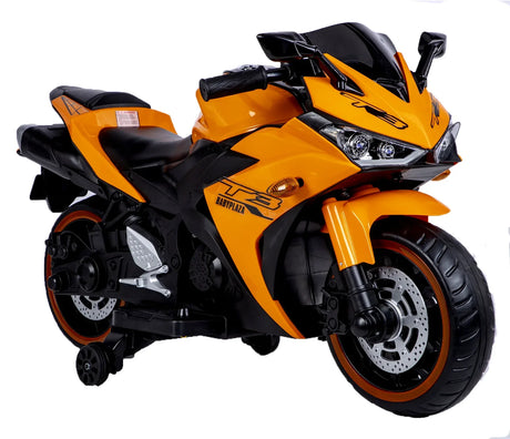 12V Kids Electric Ride-On Motorcycle With Training Wheels - Omega Lifestyles
