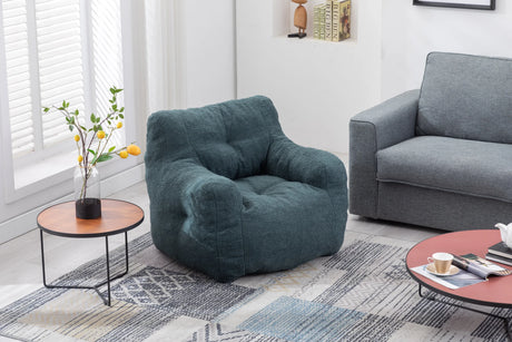 Soft Teddy Fabric Tufted Foam Bean Bag Chair Green - Omega Lifestyles