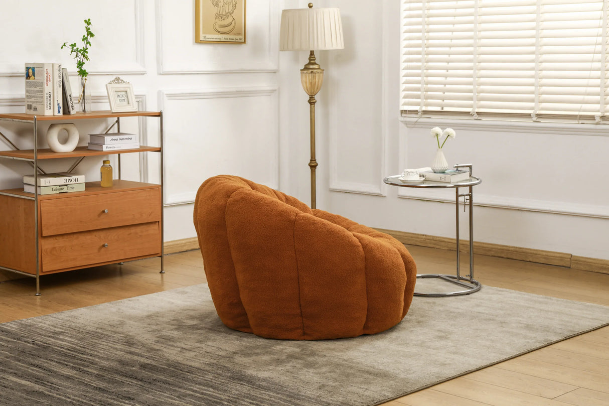 Plush Teddy Foam Bean Bag Chair With Armrests - Omega Lifestyles