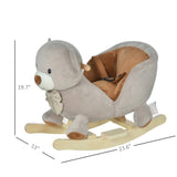 Bear Plush Toddler Sound Ride-On Rocking Horse - Omega Lifestyles
