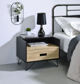 Black Oak Finish Contemporary Accent Table With Drawer - Omega Lifestyles