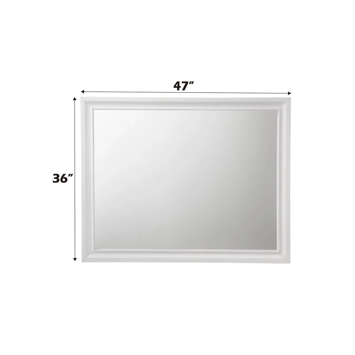 White Frame Full-Length Wall Mirror With Wood Frame - Omega Lifestyles