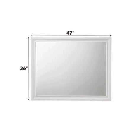 White Frame Full-Length Wall Mirror With Wood Frame - Omega Lifestyles