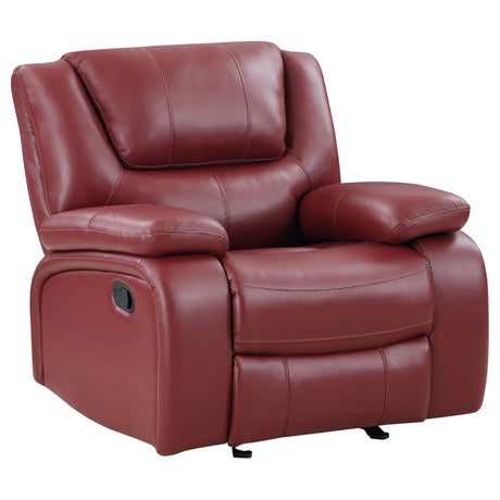 Red Upholstered Extra-Wide Glider Recliner Chair - Omega Lifestyles