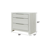 Beige Synthetic Wood Nightstand With Three Drawers - Omega Lifestyles