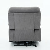 Medium-Firm Corduroy Remote-Controlled Heating Massage Recliner - Omega Lifestyles
