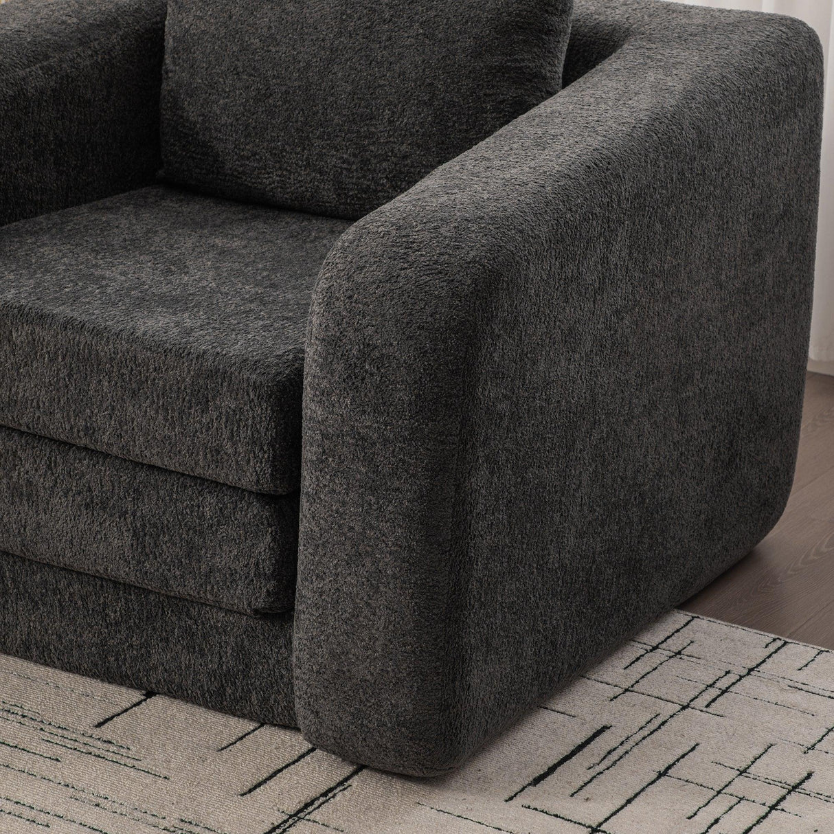 Convertible Chenille Sofa Bed Sleeper With Pillow - Omega Lifestyles