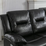 Manual Black Leather Gel Recliner Chair With LED Light Strip - Omega Lifestyles