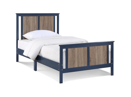 Solid Wood Reversible Twin Bed Frame Dark Blue - Omega Lifestyles