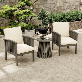 Outdoor Acacia Wood Club Chair And Side Table Set - Omega Lifestyles