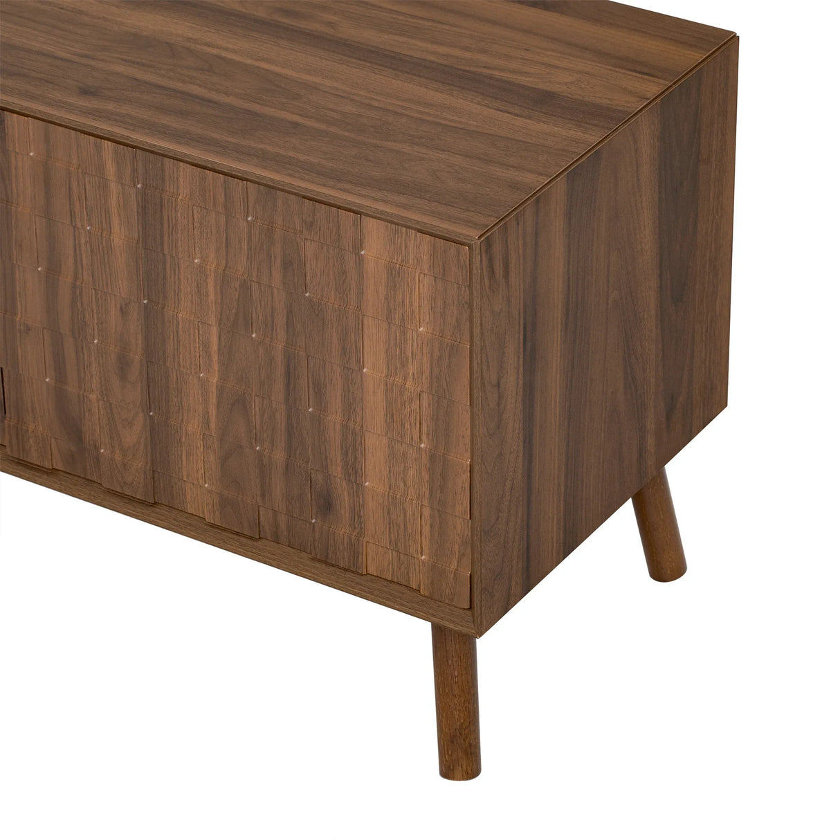 70-Inch Modern Walnut TV Stand With Soft-Closing Hinges - Omega Lifestyles