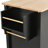 Kitchen Island Cart With Solid Wood Top And Storage - Omega Lifestyles