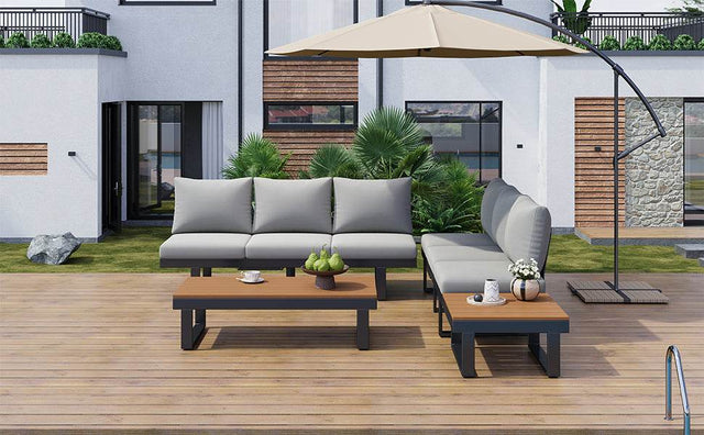 Adjustable Reclining Outdoor Sectional Patio Furniture Set - Omega Lifestyles