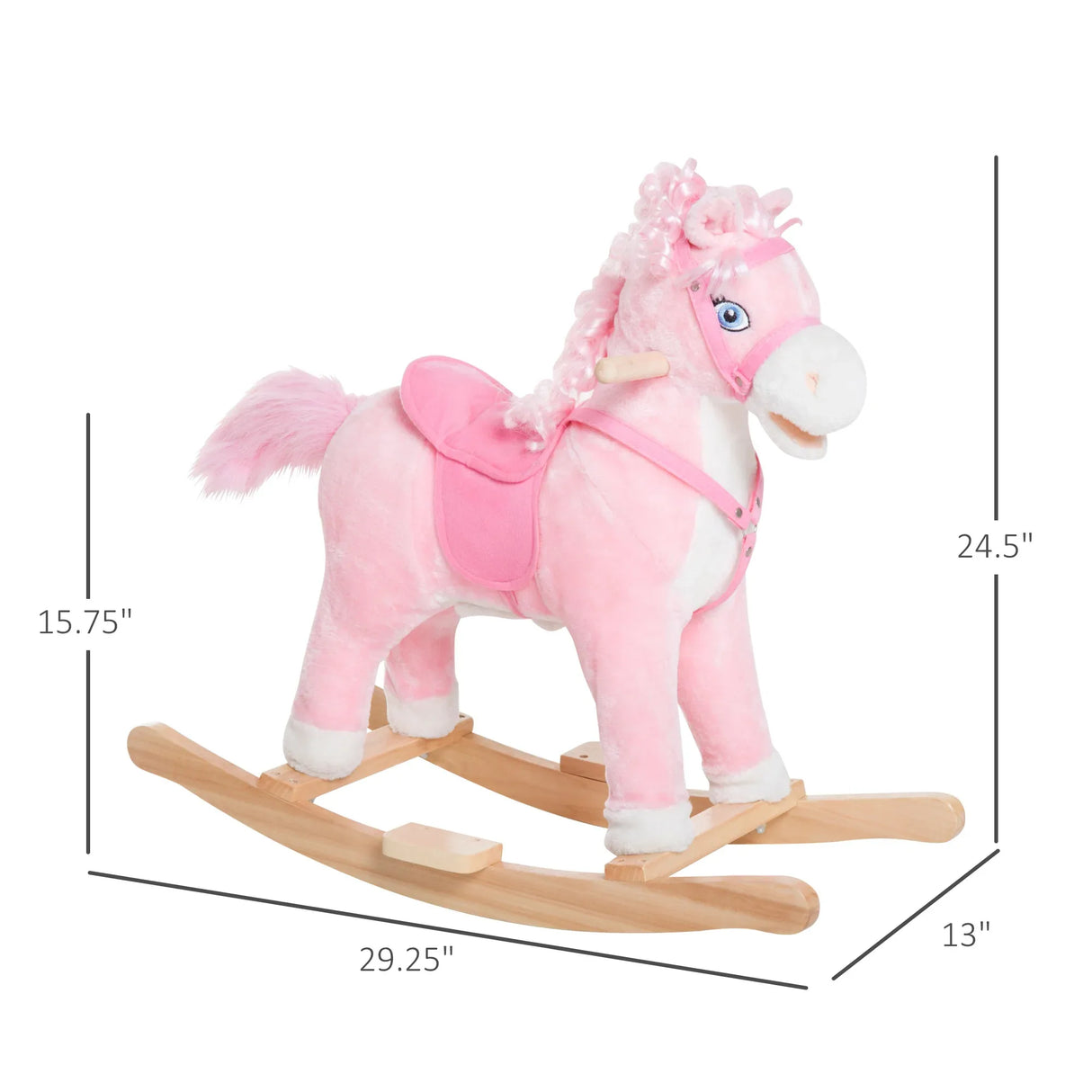Kids Plush Rocking Horse Toy With Realistic Sounds - Omega Lifestyles