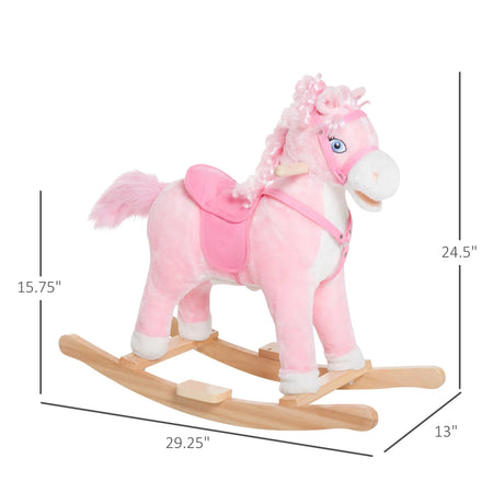 Kids Plush Rocking Horse Toy With Realistic Sounds - Omega Lifestyles