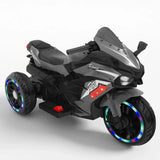12V Grey Plastic Kids Electric Ride-On Motorcycle - Omega Lifestyles