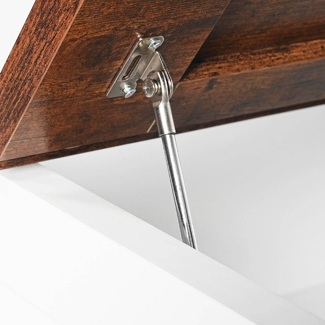 Lift-Top Rustic Coffee Table With Storage And Charging Station - Omega Lifestyles