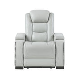 Grey Power Recliner With USB Charging Power Headrest - Omega Lifestyles